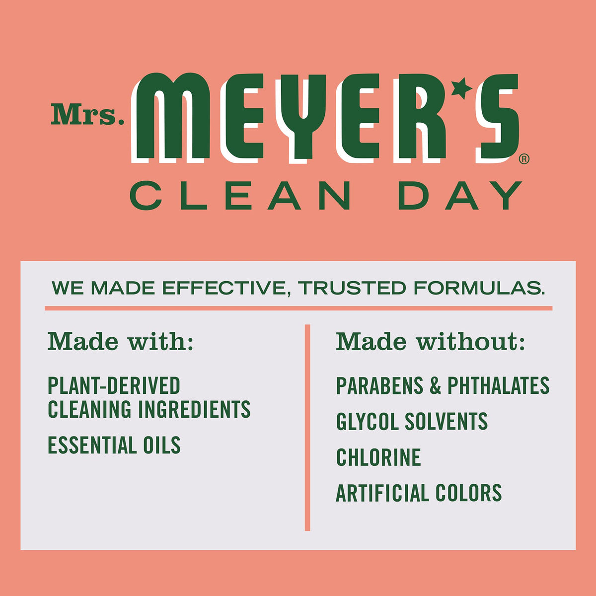 MRS. MEYER'S CLEAN DAY Multi-Surface Cleaner Concentrate, Use to Clean Floors, Tile, Counters, Geranium, 32 fl. Oz