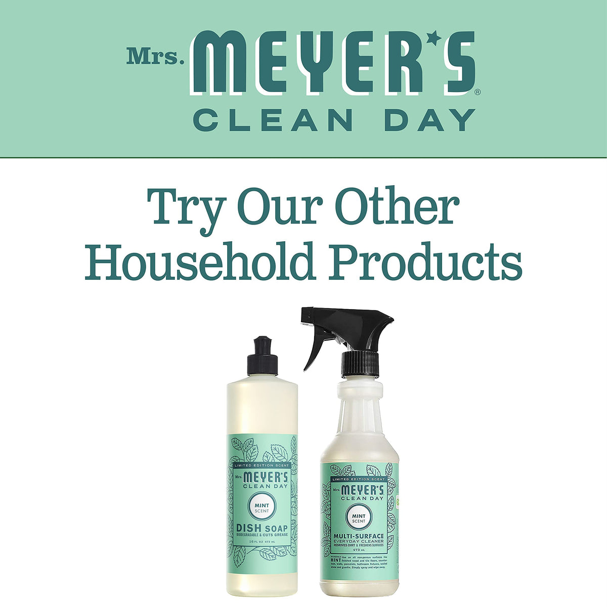 Mrs. MEYER'S CLEAN DAY Multi-Surface Everyday Cleaner Mint Scent, 16 Fl Oz (Pack of 3)
