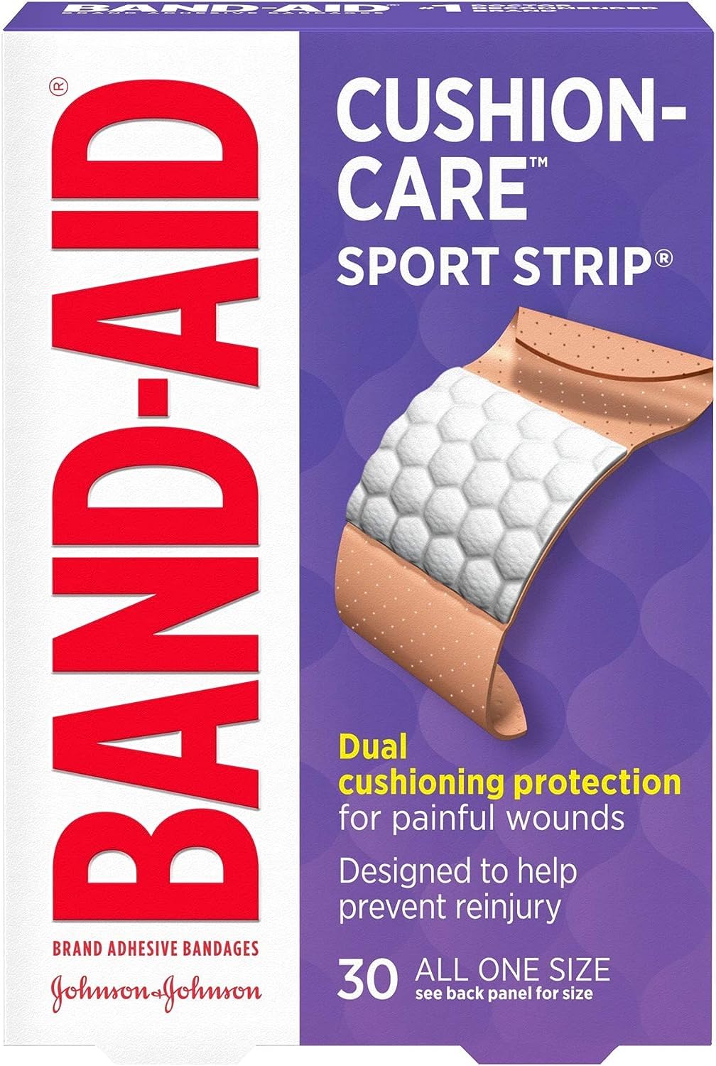 BAND-AID Bandages Sport Strip Extra Wide 30 Each (Pack of 9)