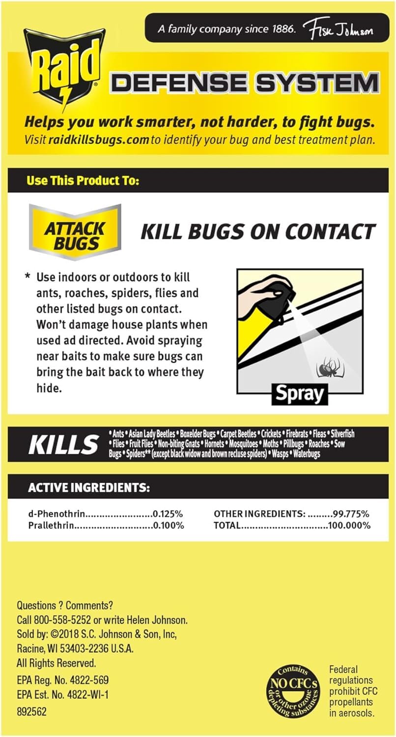 Raid Multi Insect Killer, Kills Ants, Spiders, Roaches and Flies, for ...
