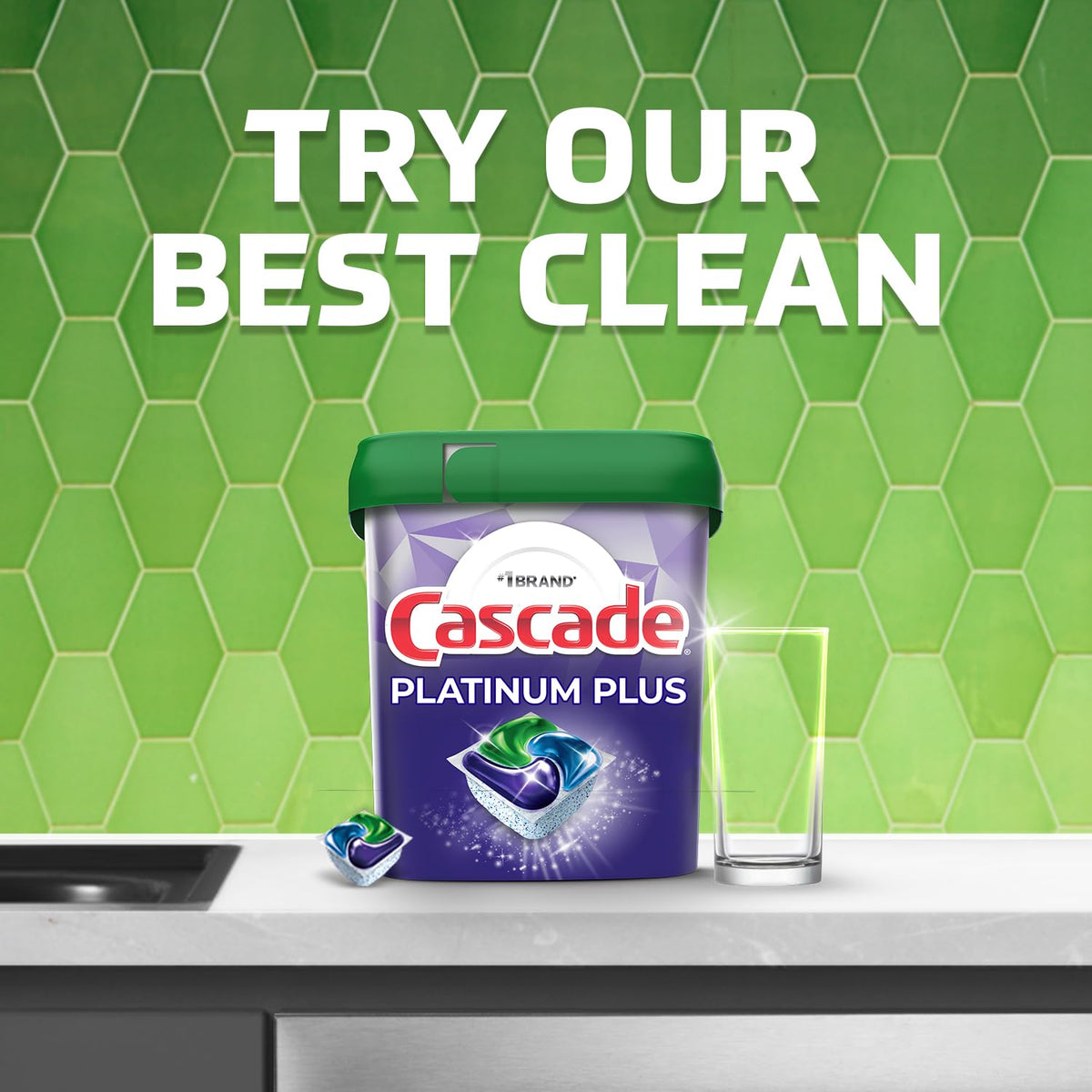 Cascade Platinum Plus Dishwasher Pods, Dishwasher Detergent, Dishwasher Soap, Dish Tabs, Dishwashing Tablets, Dish Detergent, Fresh, Actionpacs, 21 Count