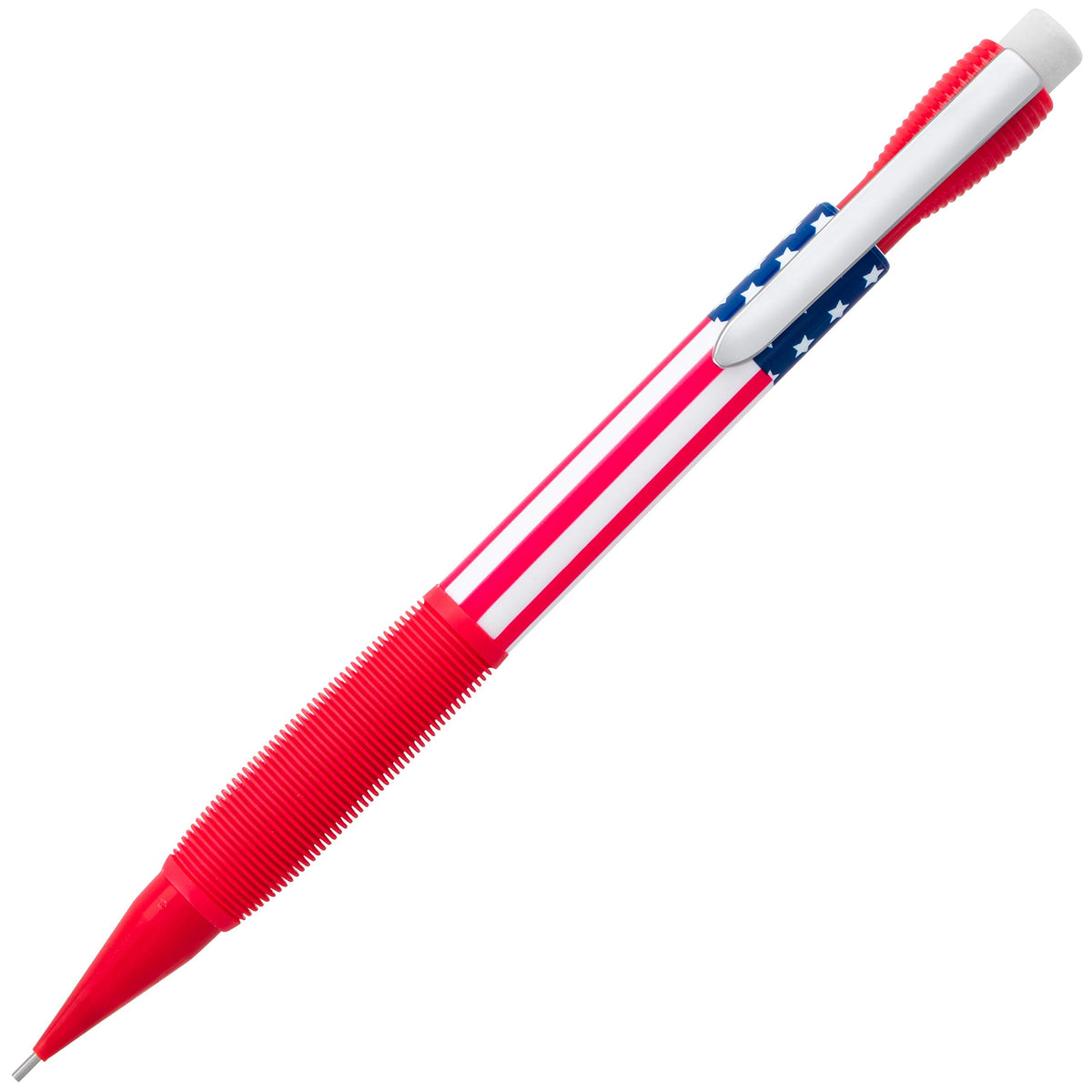 Pentel Icy Mechanical Pencil, (0.7mm) Medium Line, Flag Barrel, Assorted Grips (B/C/W) Clear Dozen Box