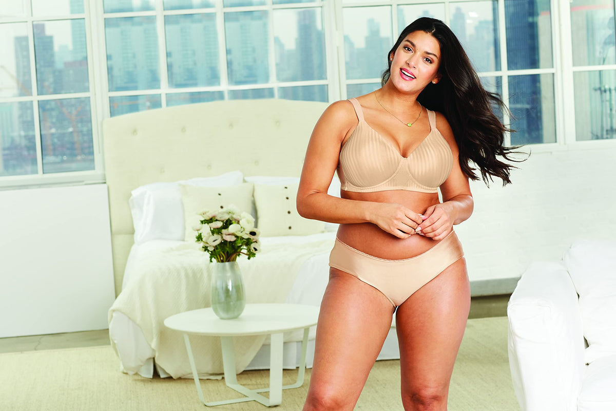 PLAYTEX Womens Perfectly Smooth Full-coverage Wireless T-shirt For Figures Full Coverage Bra, Pink Pirouette, 36DDD US
