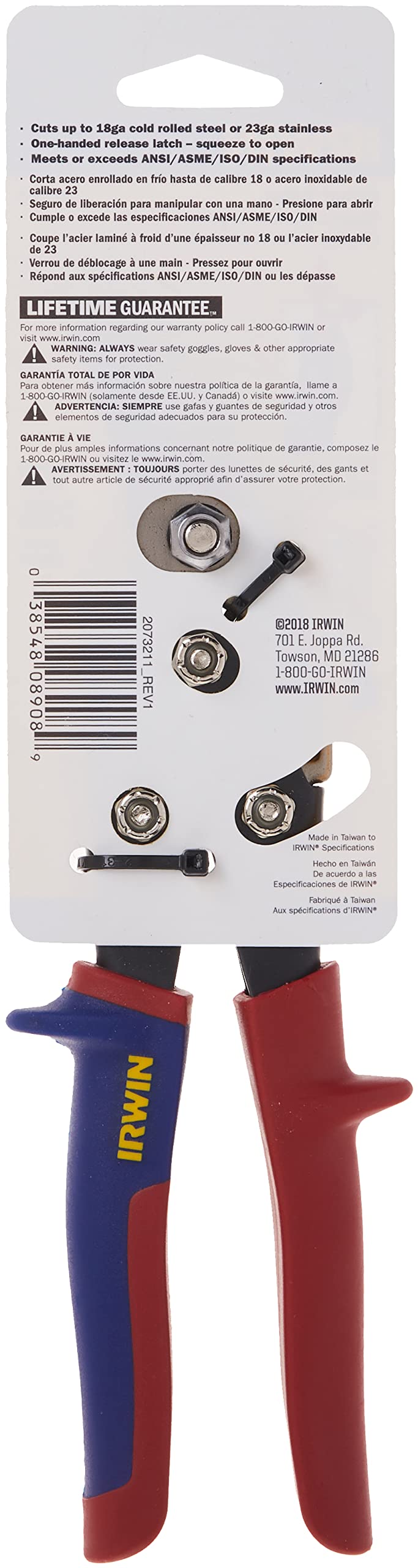 IRWIN Tin Snip with Left Cut Offset (2073211)
