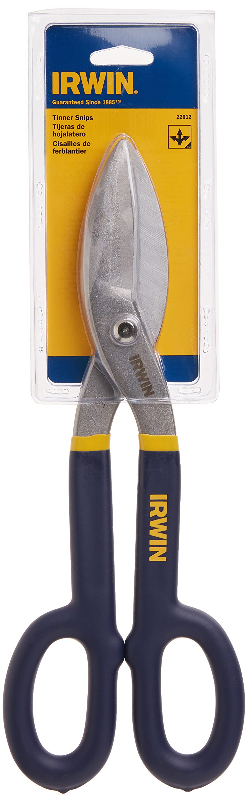 IRWIN Tin Snip, Flat Blade, 12-inch (22012) , Blue
