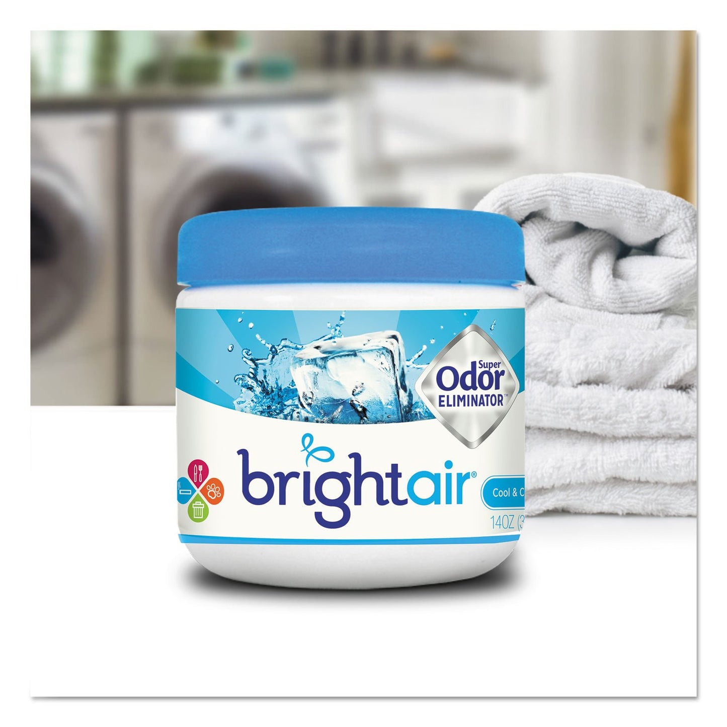 Bright Air 900090CT Super Odor Eliminator, Cool and Clean, Blue, 14oz, 6/Carton