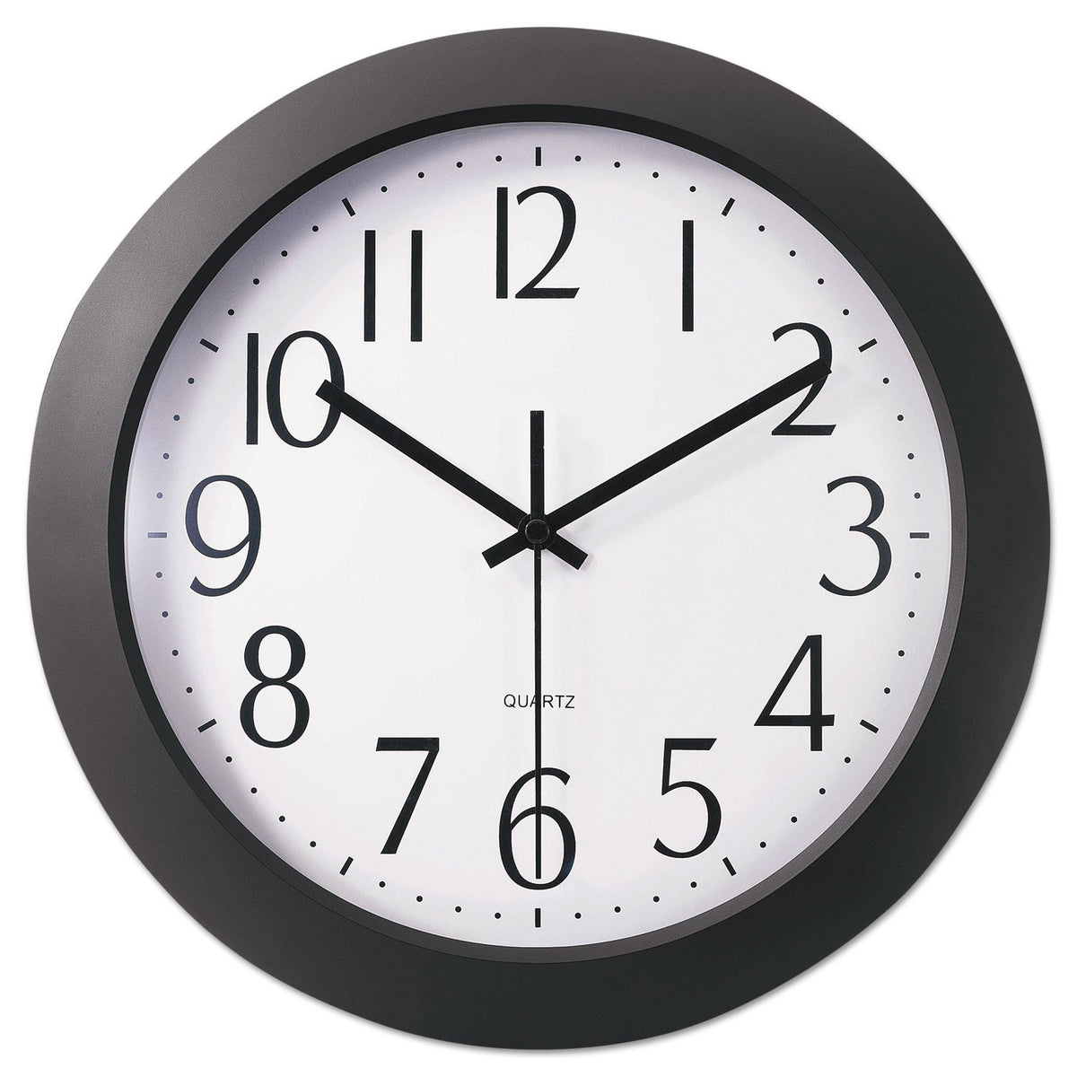Universal UNV10451 12 in. Diameter Cordless Whisper Quiet Clock - Black