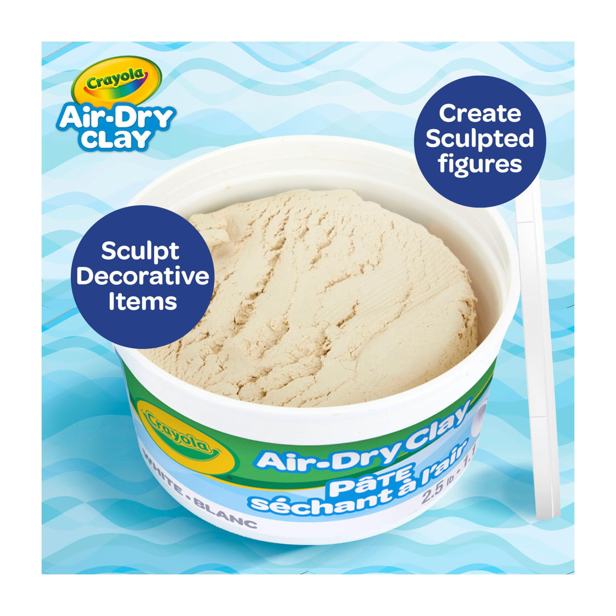 Crayola Air Dry Clay 2.5 Lb Bucket, White