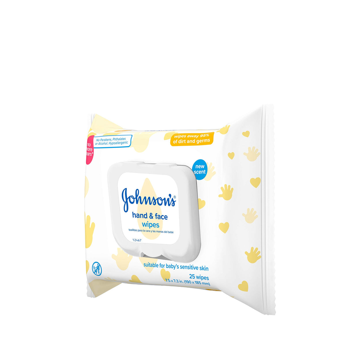 JOHNSON'S Hand & Face Wipes 25 Each (Pack of 7)