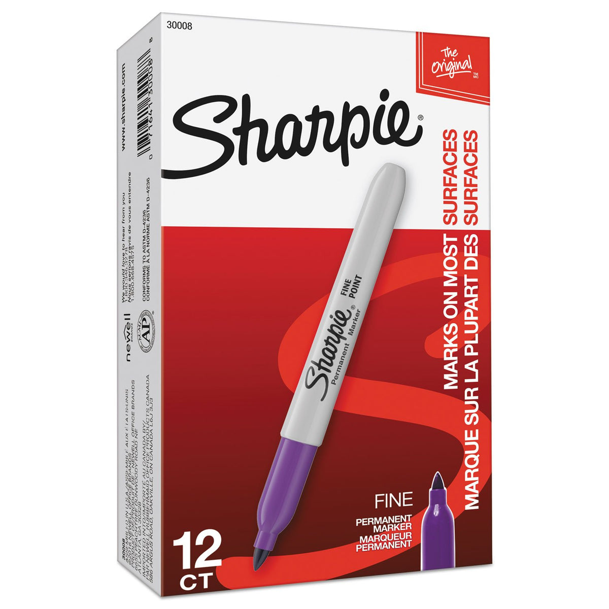 Sharpie 30008 Fine Point Permanent Marker Purple Dozen
