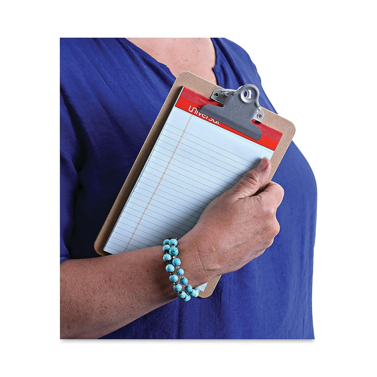 Universal Hardboard Clipboard, 0.75" Clip Capacity, Holds 5 x 8 Sheets, Brown, Small