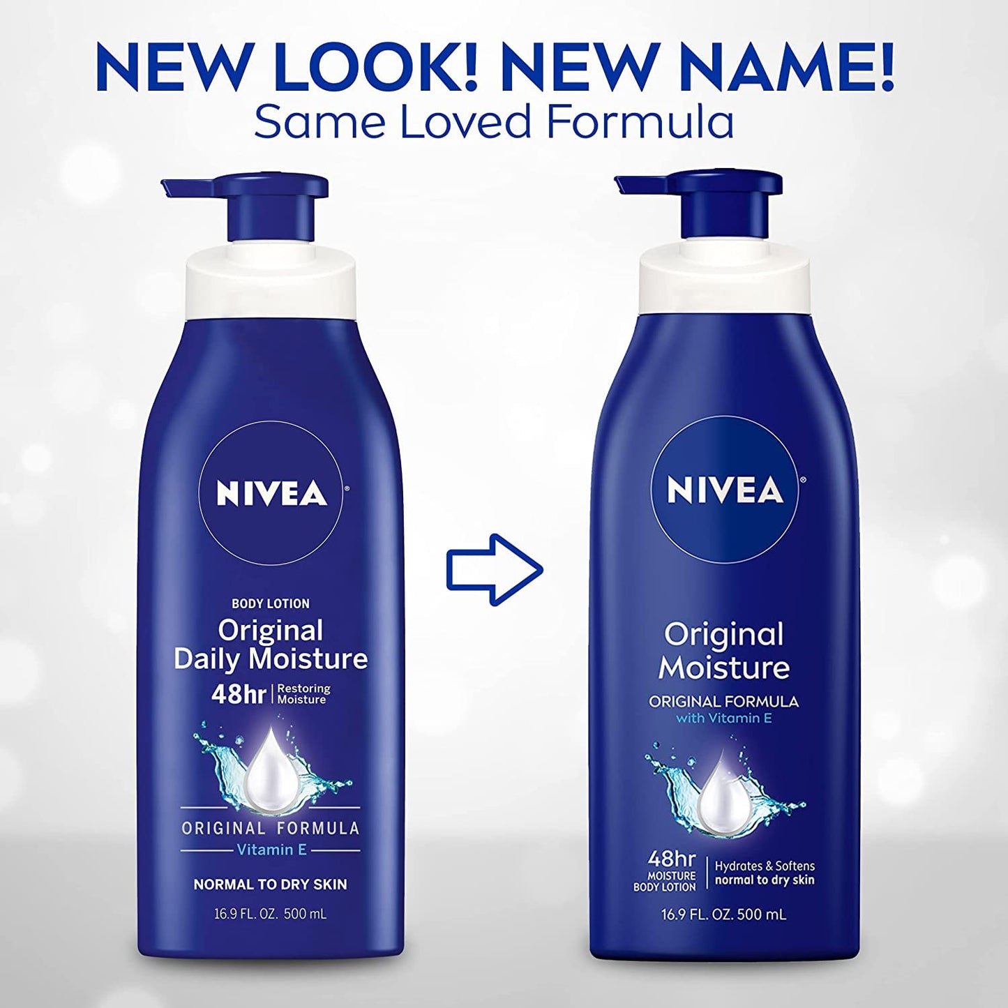 NIVEA Lotion Original Daily Moisture 16.9 Ounce Pump (Normal to Dry Skin) (500ml) (2 Pack)