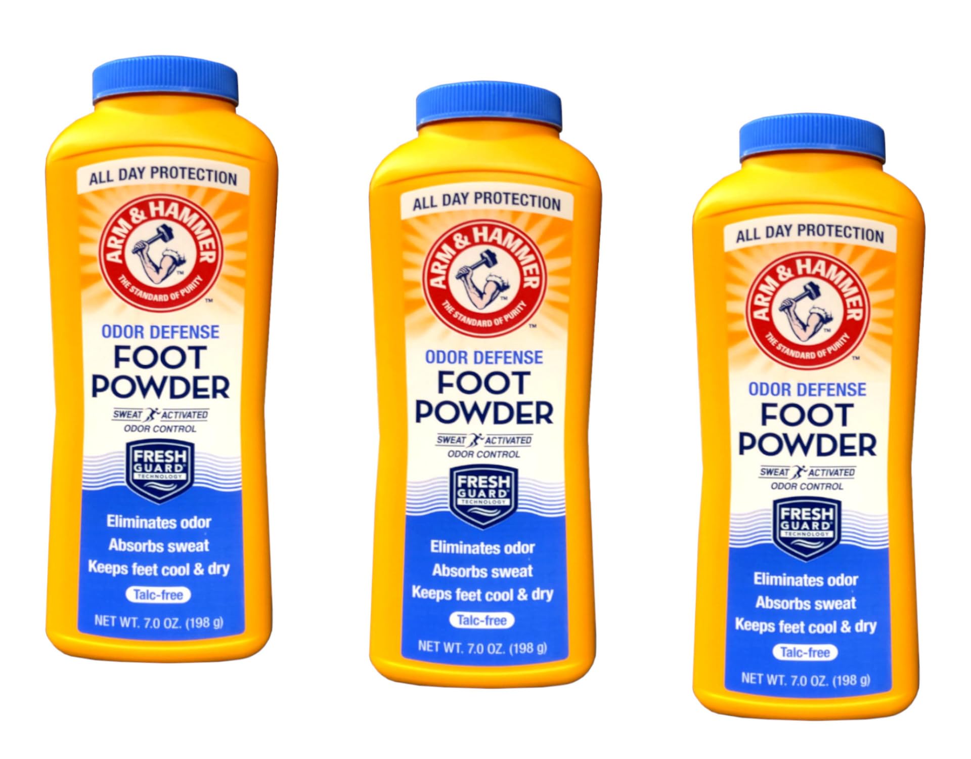 Arm & Hammer Odor Defense Foot Powder, 7 Ounces (Pack of 3)