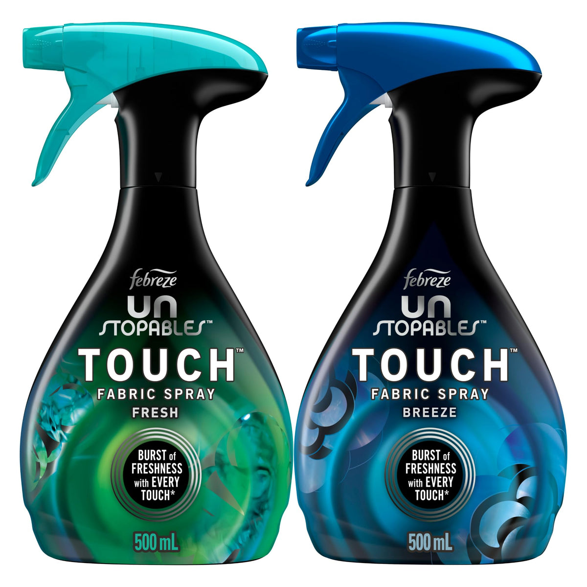 Unstopables Touch Fabric Spray and Odor Fighter, Fresh & Breeze, 16.9 oz, Pack of 2