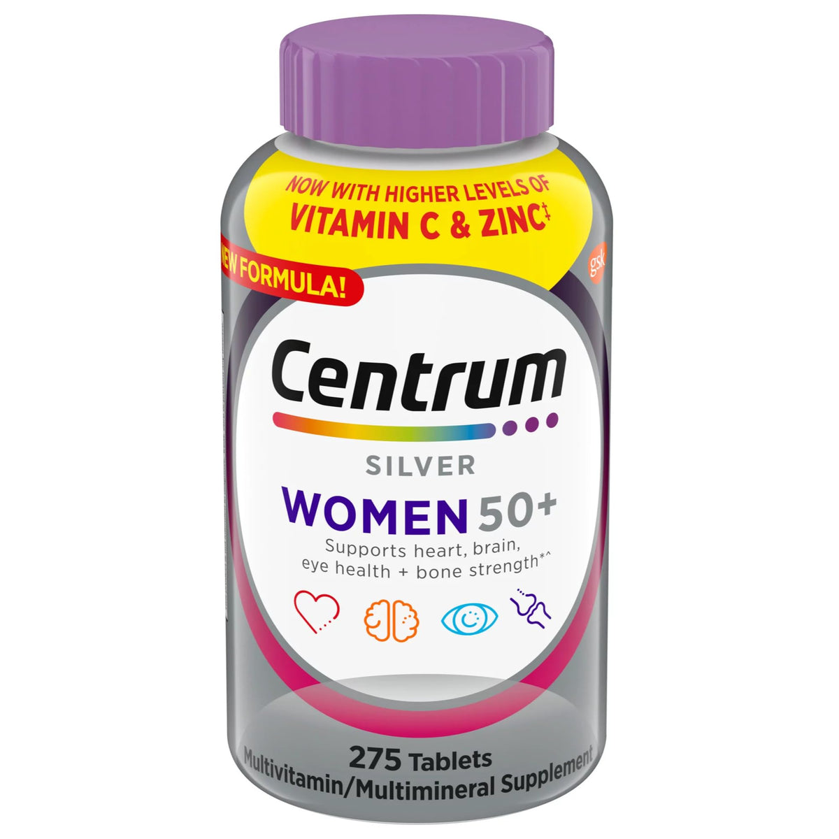 Centrum Silver Women, Multivitamin for Womens 50 Plus Multivitamin Supplement 275 Tablets per Bottle (Pack of 1)