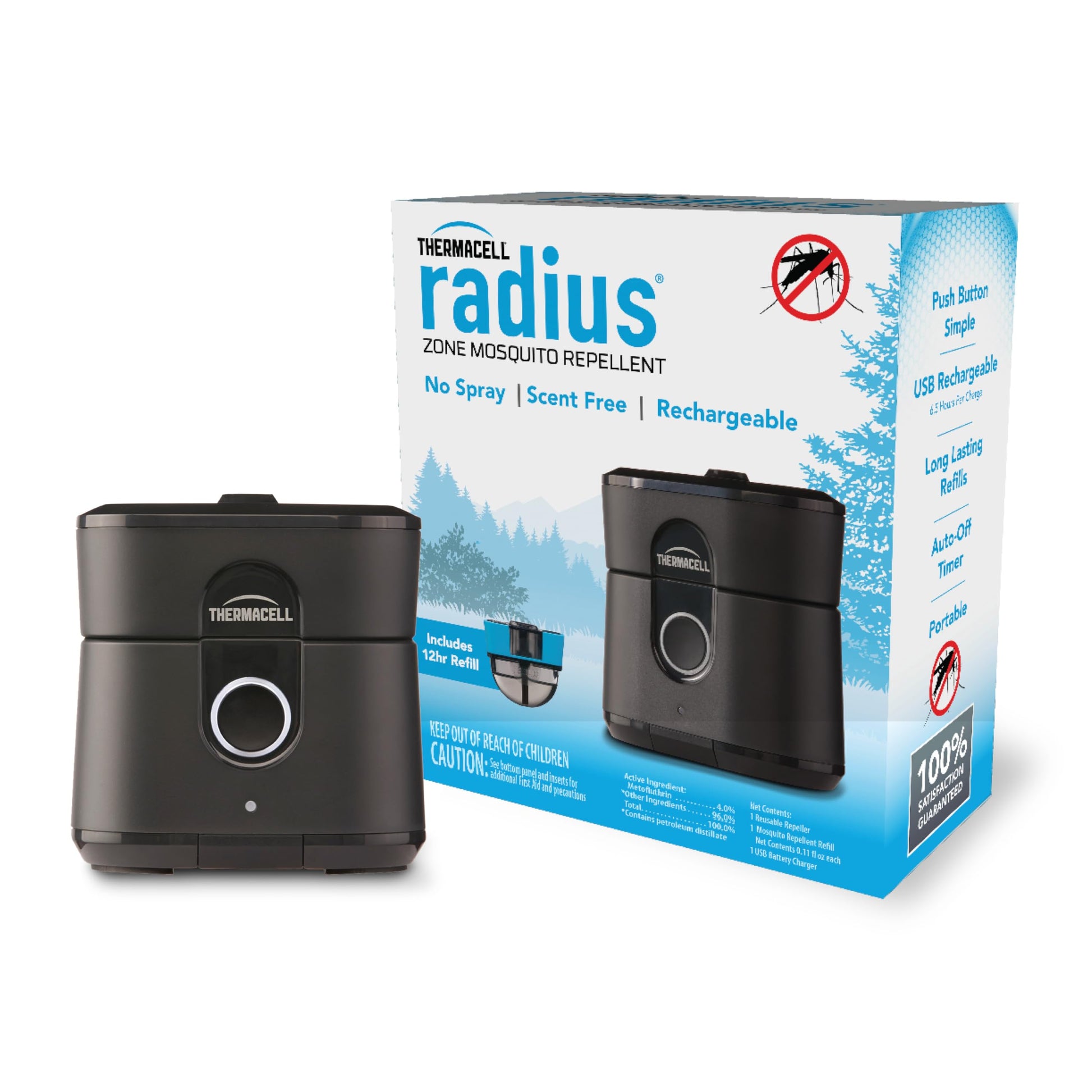 Thermacell Patio Shield Mosquito Repellent E-Series Rechargeable Repeller; 10â€™ Mosquito Protection Zone; Includes 12-Hour Repellent Refill; No Spray, Flame or Scent; Bug Spray Alternative