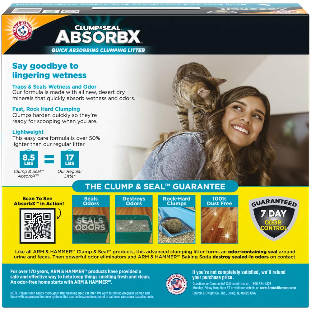 Arm & Hammer Clump & Seal AbsorbX Lightweight Quick Absorbing Multi-Cat Clumping Cat Litter