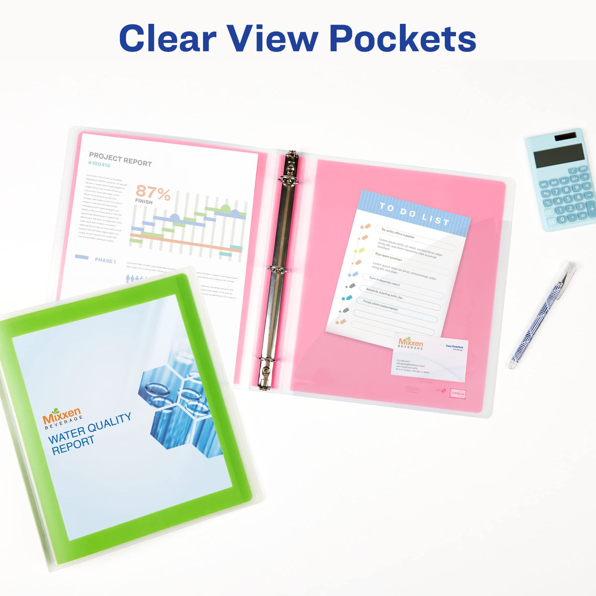 Avery Flexi-View 3 Ring Binder, 1 Inch Round Rings, 1 Chartreuse Green Binder (17608)