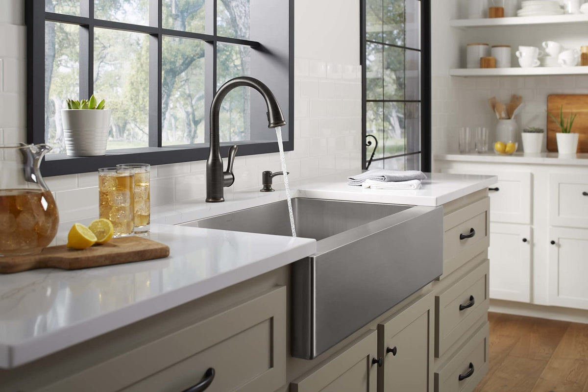 KOHLER K-R23863-SD-2BZ Motif Kitchen Faucet, Pull-Down Sprayer, Spot Resistant, Oil-Rubbed Bronze
