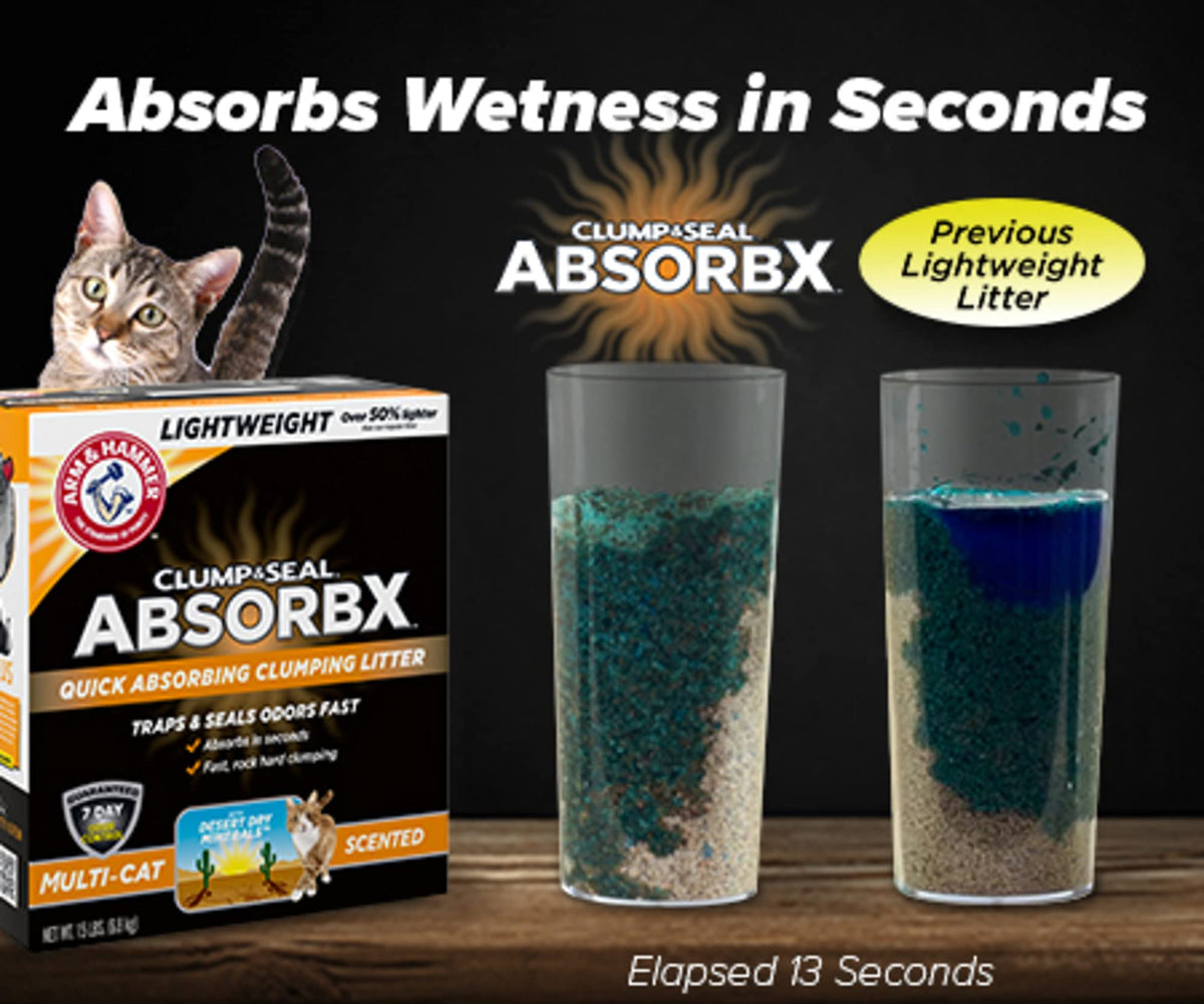 Arm & Hammer Clump & Seal AbsorbX Lightweight Quick Absorbing Multi-Cat Clumping Cat Litter