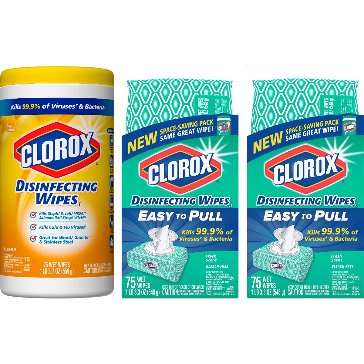 Clorox , Crisp Lemon, Fresh Scent, 75 Each, 3 Pack