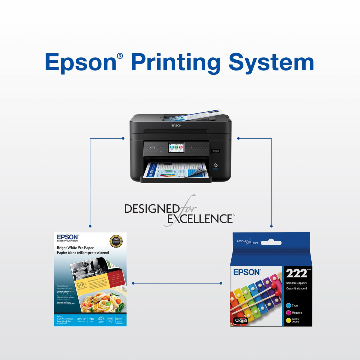 Epson 222 Claria Ink Standard Capacity Yellow Cartridge (T222420-S) Works with Workforce WF-2960, Expression XP-5200