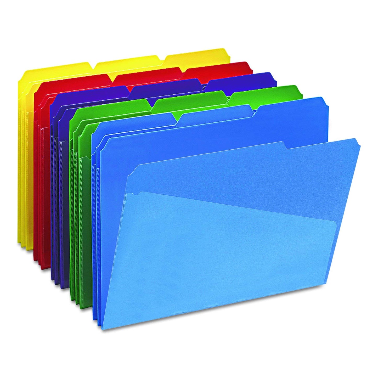 Smead Slash Pocket Poly File Folders, 1/3-Cut Tab, Letter Size, Assorted Colors, 30 per Box (10540)