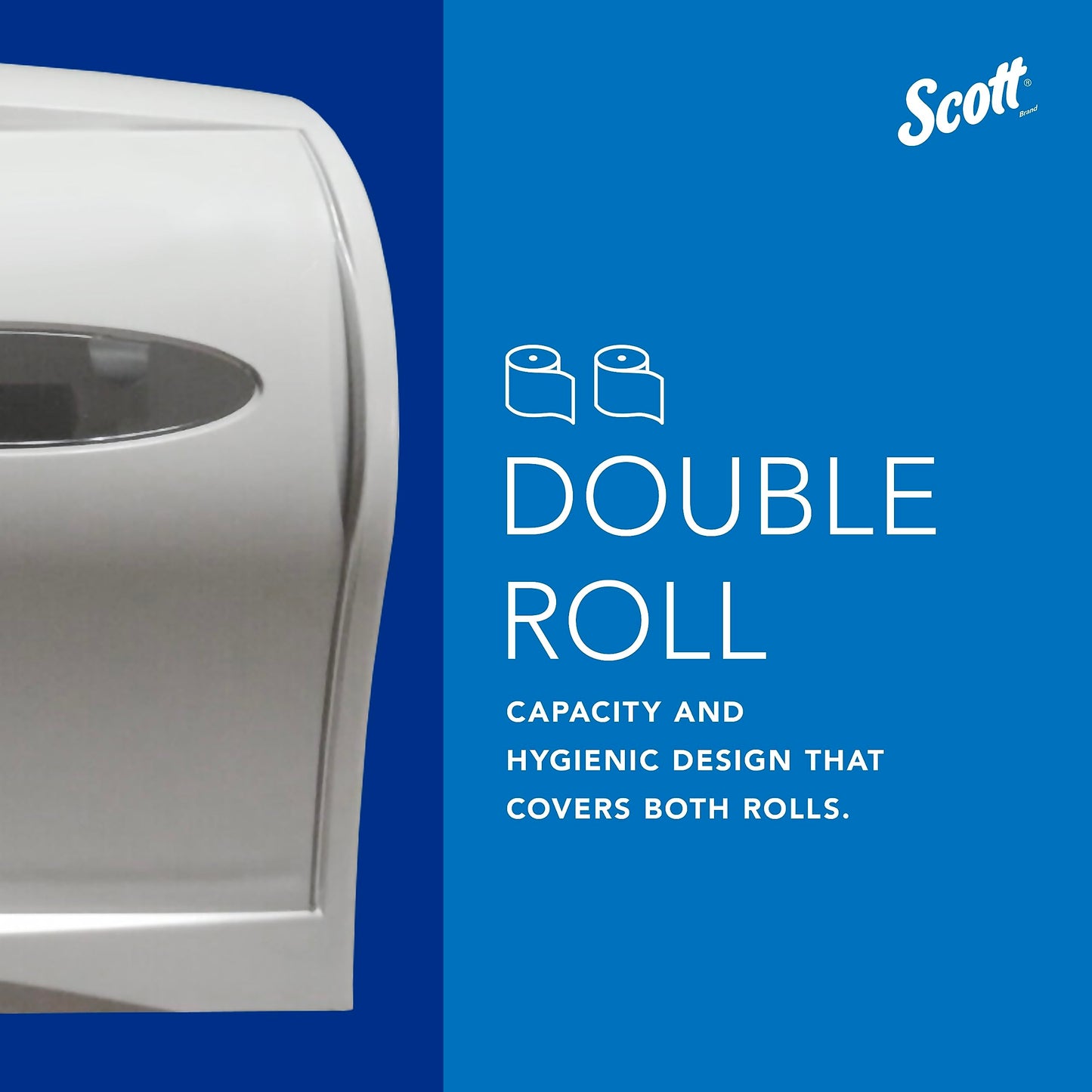 Kimberly-Clark Scott Essential Double Roll Coreless Toilet Paper Dispenser (09605),, Pearl White