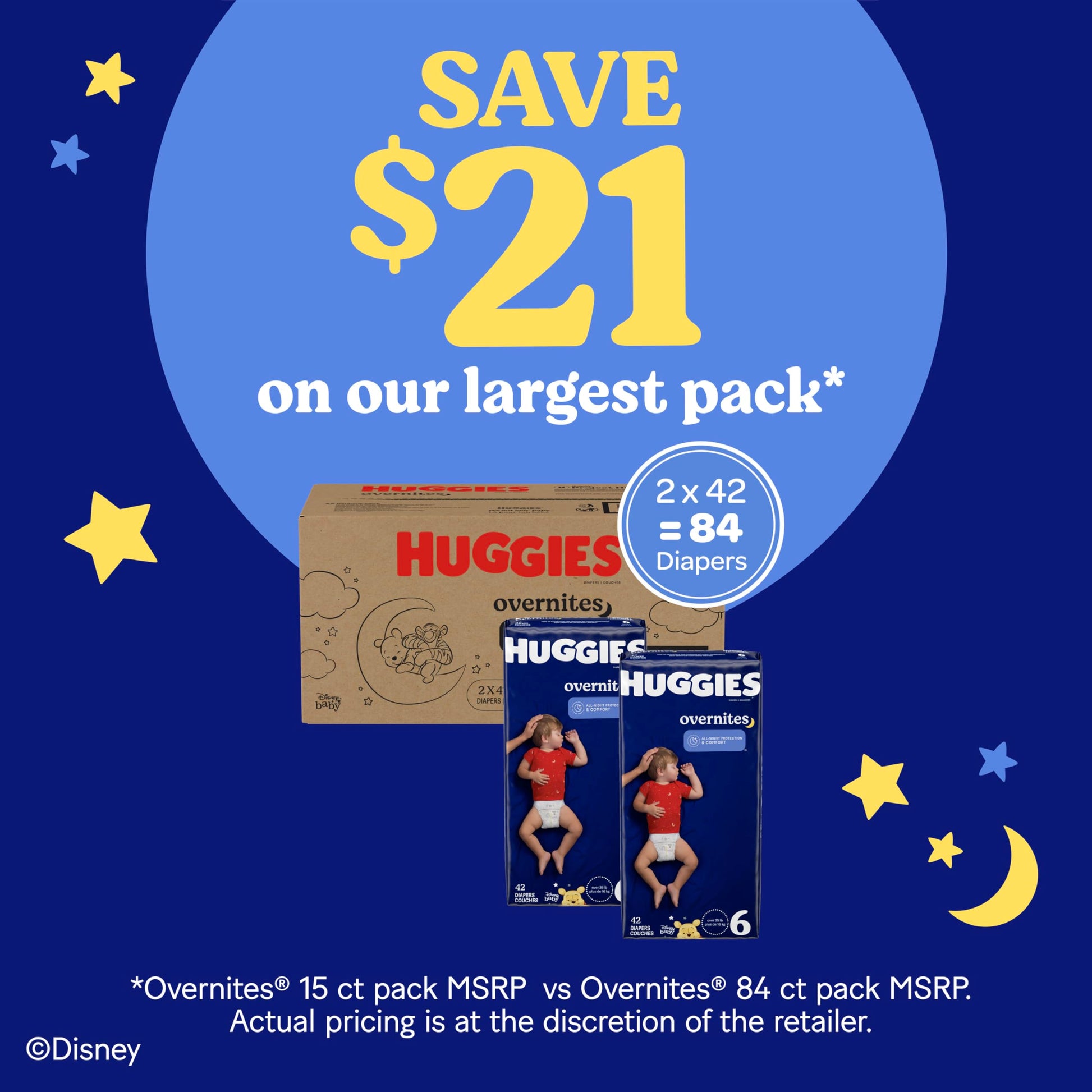 Huggies Size 6 Overnites Baby Diapers: Overnight Diapers, Size 6 (35+ lbs), 72 Ct, Packaging May Vary