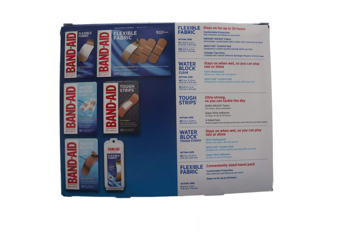 Band-Aid Adhesive Bandages 188Count of Tough Strips Includes Handy Case for Travel Use,, 188Count ()