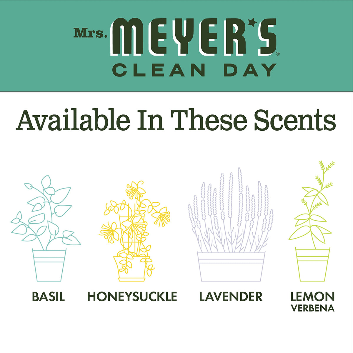 Mrs Meyers Clean Day Multi-Surface Everyday Cleaner, Basil 16 oz (Pack of 6)