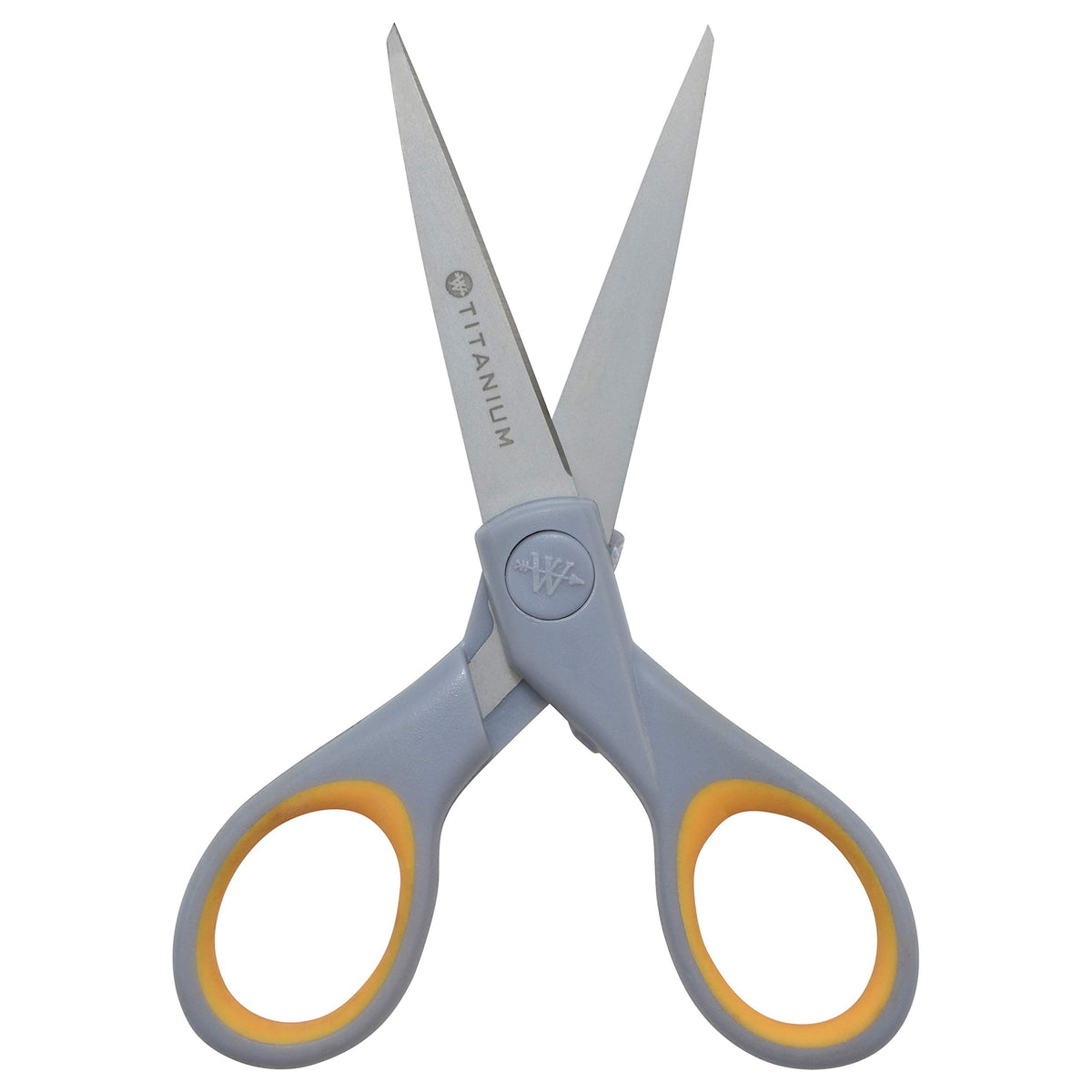 Westcott ‎13824 7” & 5” Pointed Titanium-Bonded Crafting Scissors with Soft Handles, Gray/Yellow (2 Pack)