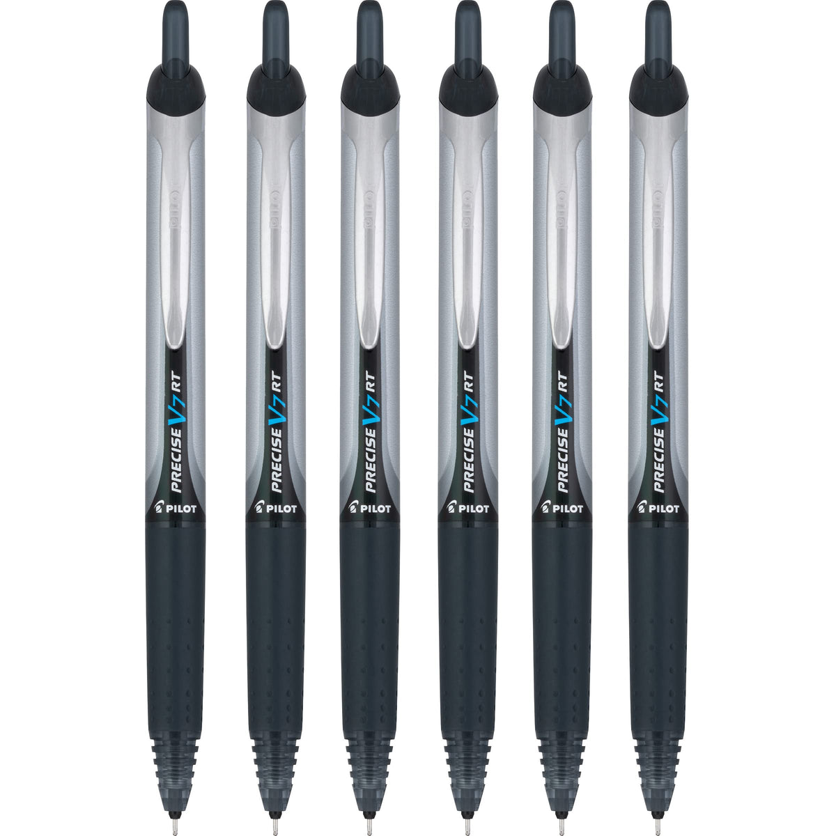 Pilot Precise V7 RT Retractable Rolling Ball Pens, Fine Point, Black Ink, 6 Pack