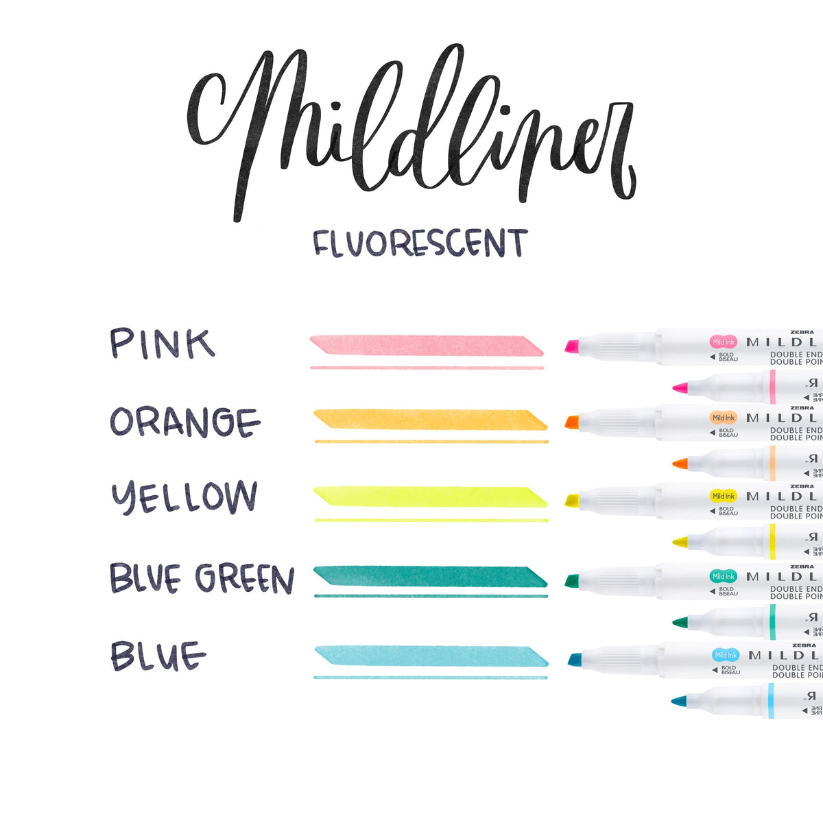 Zebra Pen MILDLINER 5/PK FLUORESCNT, Multicolors