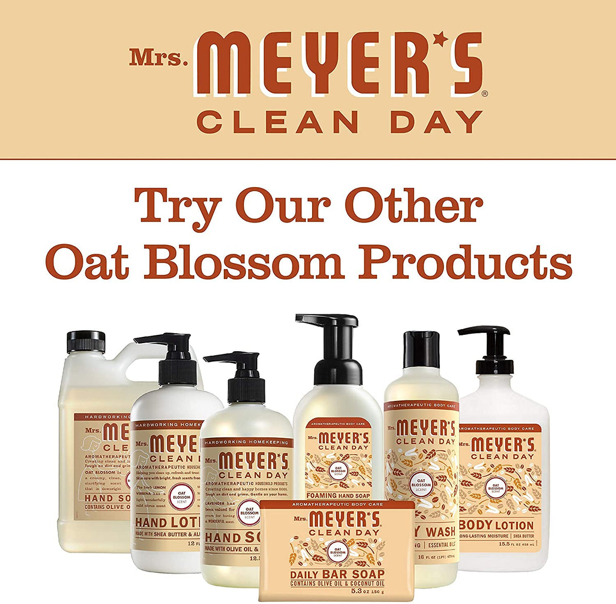 Mrs. MEYER'S Liquid Hand Soap Refill, Oat Blossom, 33 OZ