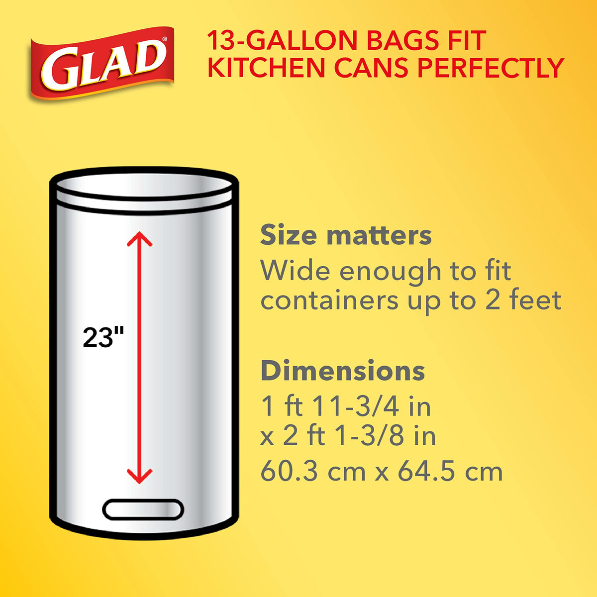 Glad ForceFlex Tall Kitchen Drawstring Trash Bags 13 Gallon Grey Trash Bag, Unscented 110 Count (Package May Vary)