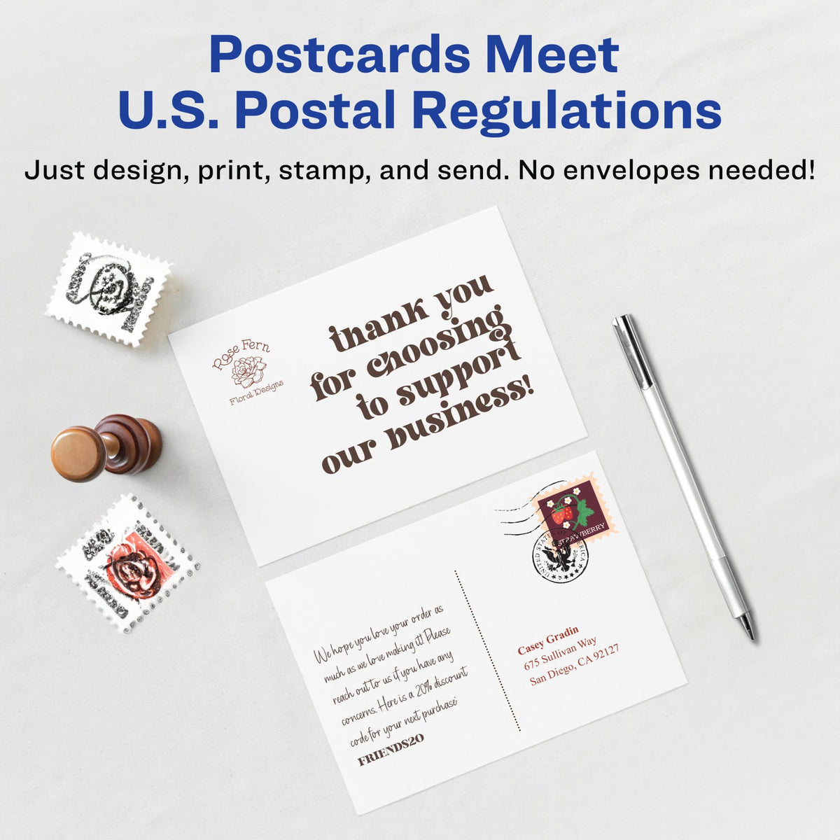 Avery Printable Postcards with Sure Feed Technology, 4" x 6", White, 100 Blank Postcards for Laser Printers (5389)