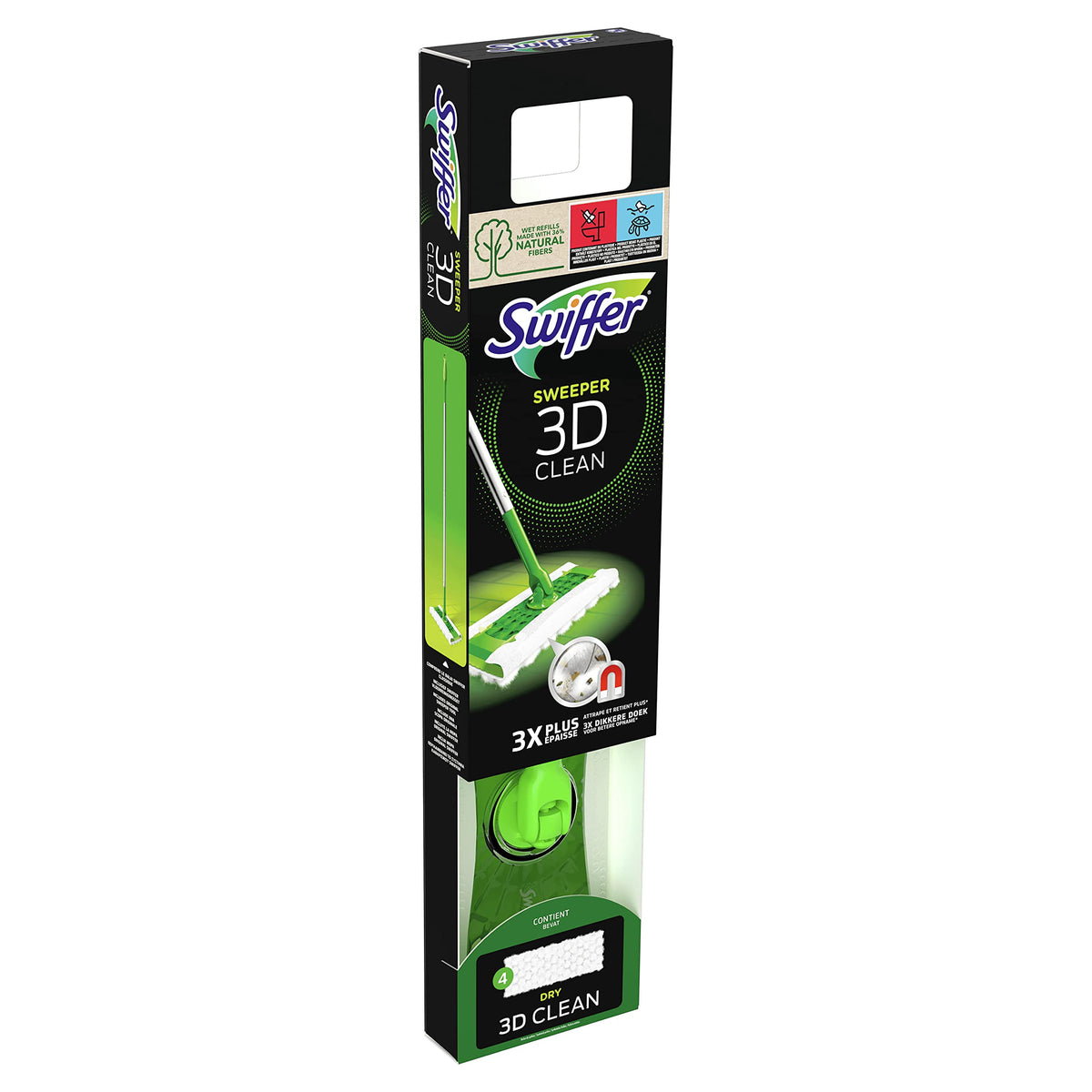 Swiffer 3D Dust Catcher Mop Starter Kit 4 Dry Wipes/2 Wet Wipes
