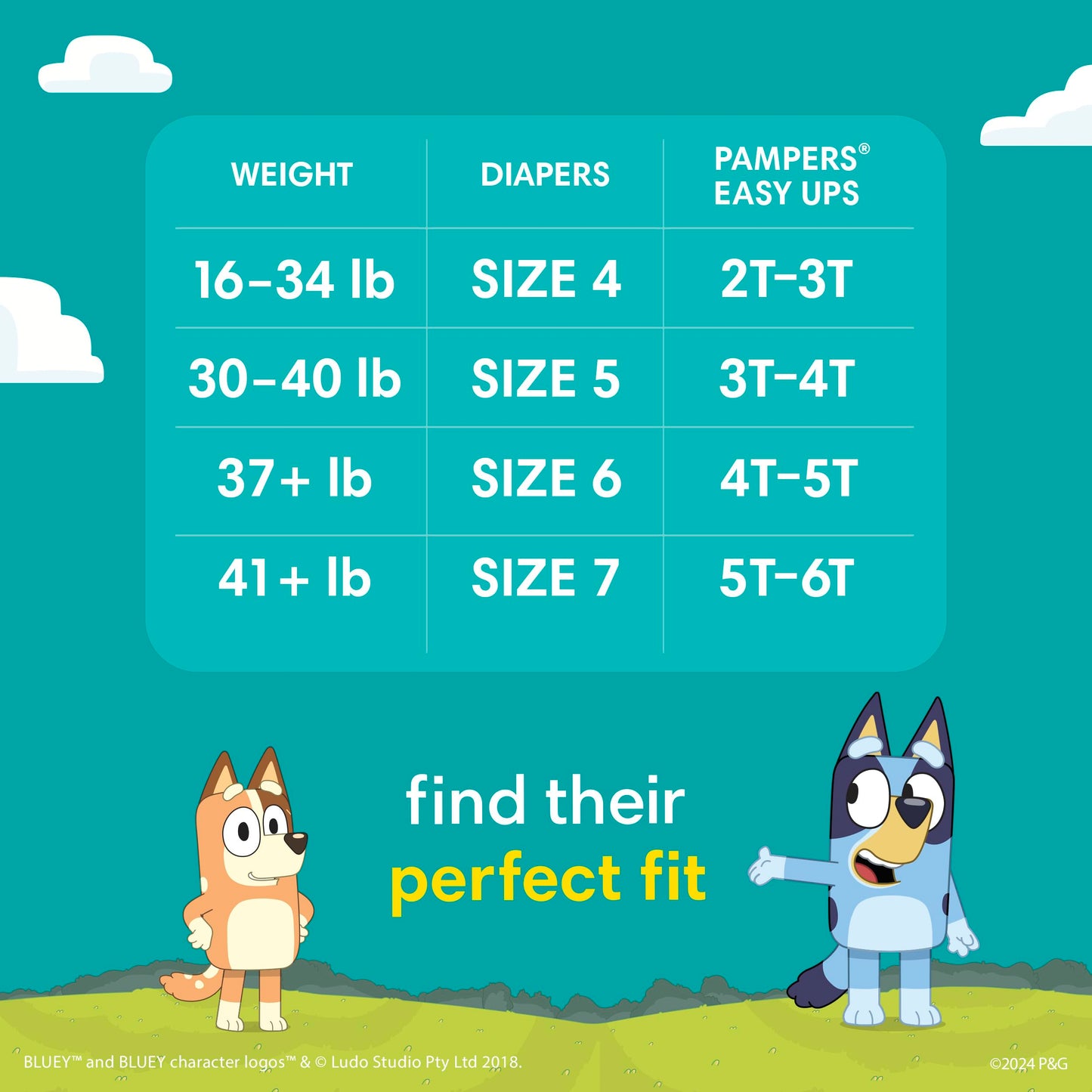 Pampers Training Pants - Easy Ups Boys & Girls Bluey - Size 4T-5T, 100 Count, Children's Potty Underwear (Packaging May Vary)