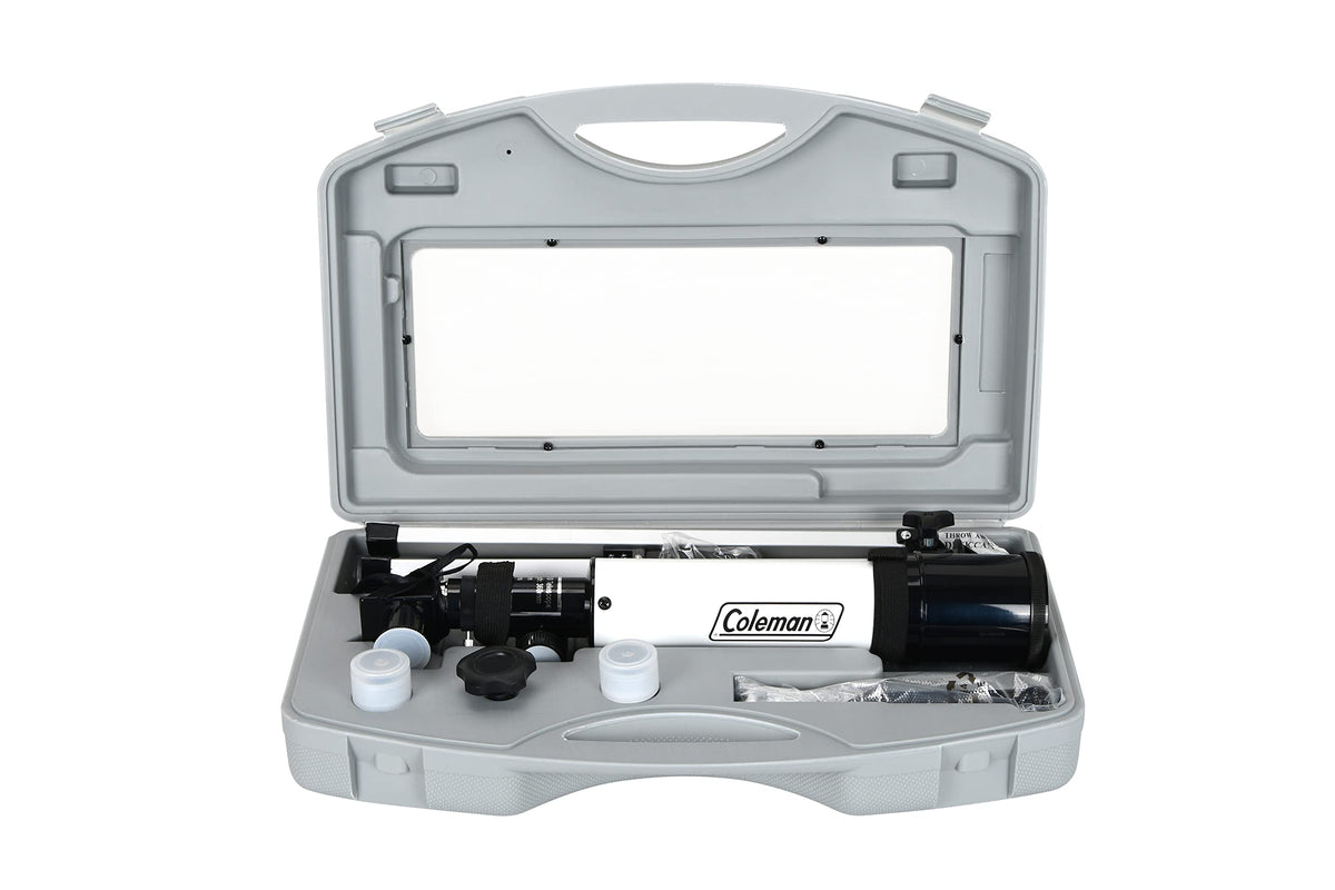 Coleman 360x50 Refractor Telescope Kit with Heavy-Duty Carrying Case, C36050 - Elegant White