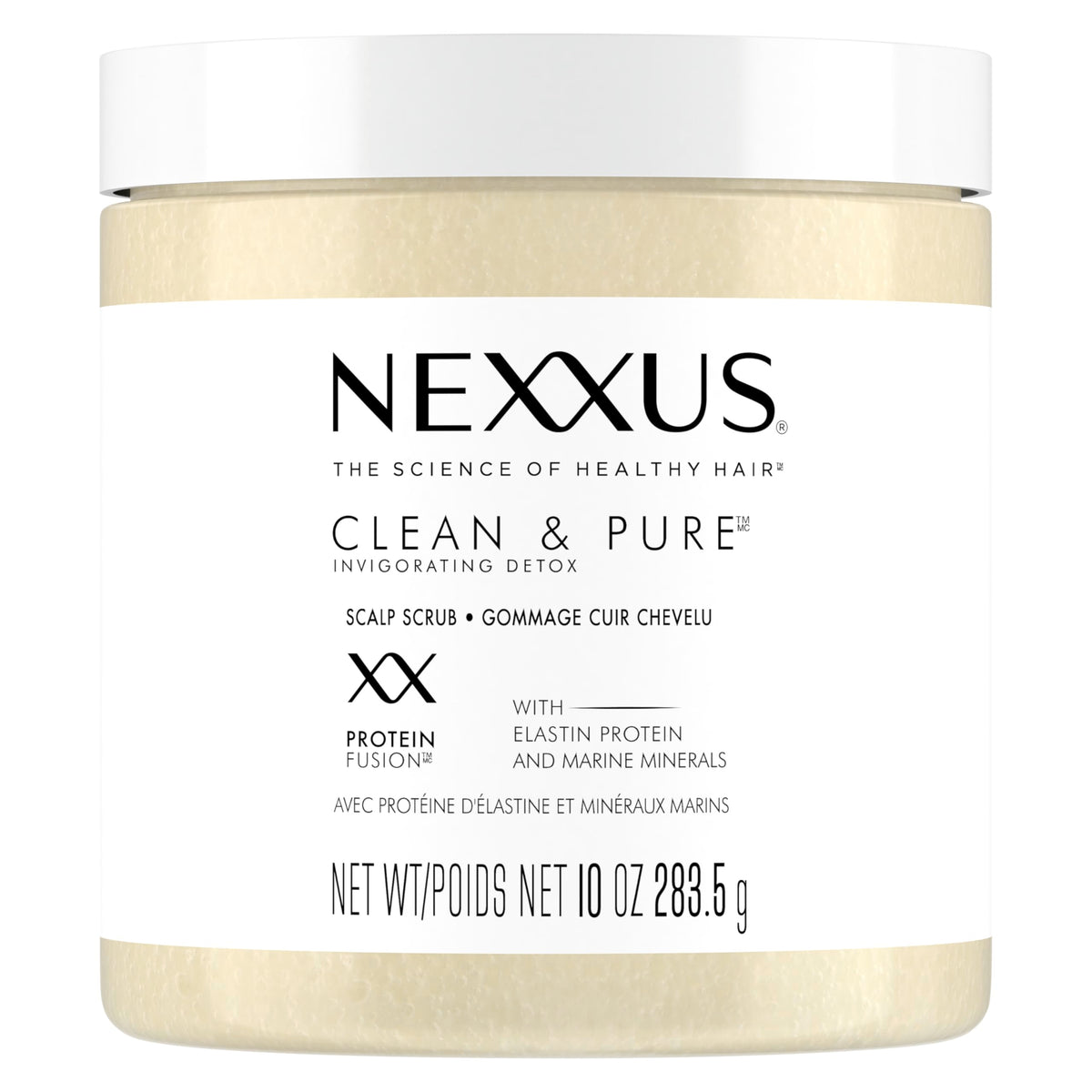Nexxus Sulfate-Free Hair Scrub To Nourish & Clarify Exfoliating Scalp Scrub Silicone, Dye, & Paraben Free Hair Scrub 10 oz White