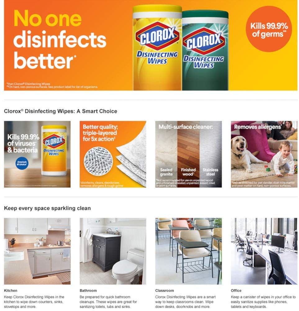 Clorox Disinfecting Wipes, Fresh Scent, 35 Count