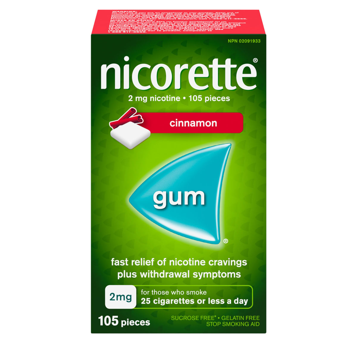 Nicorette Gum 2mg. 100 ct Cinnamon product image 1