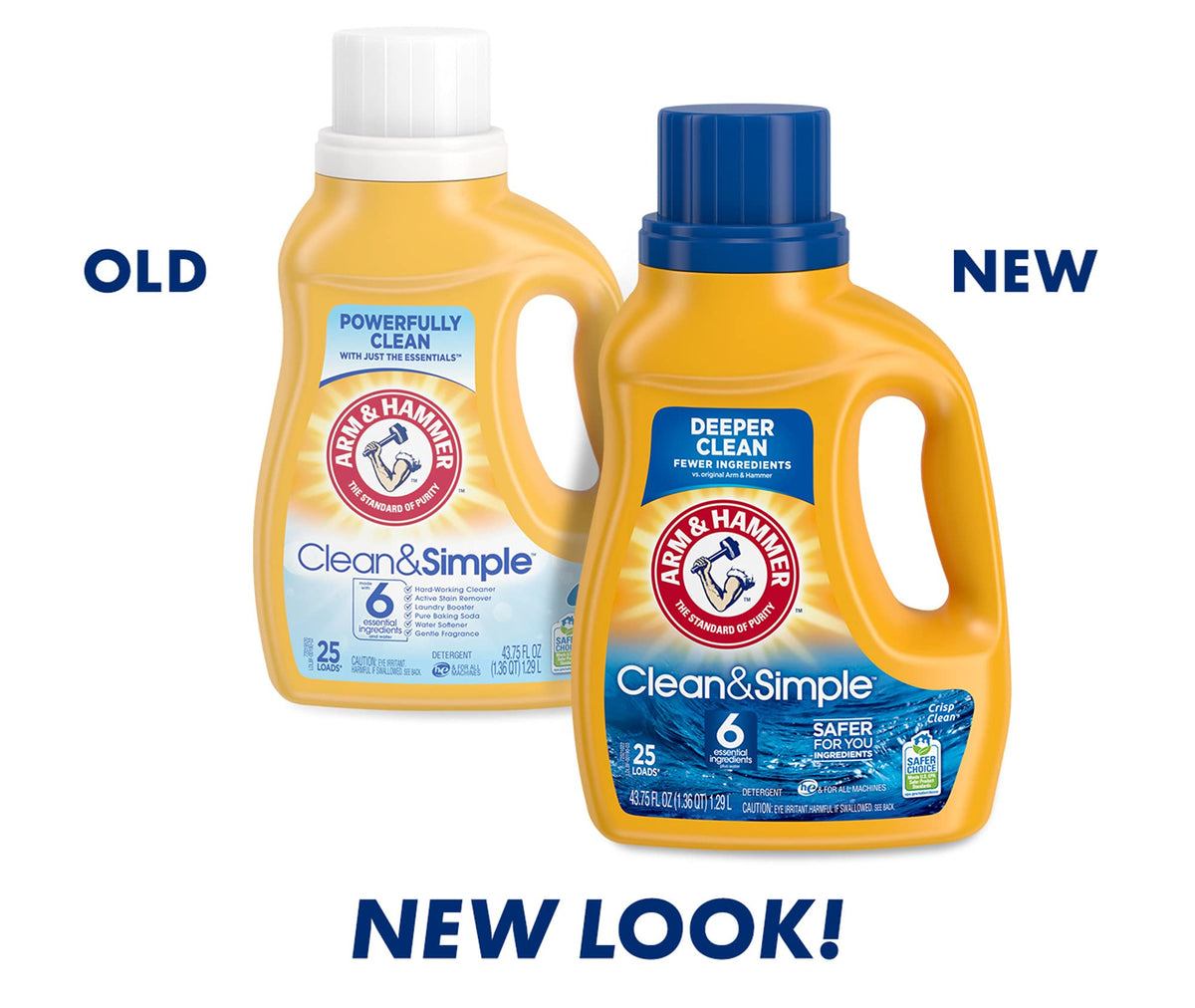 Arm & Hammer Clean & Simple, 25 Loads Liquid Laundry Detergent, 43.75 Fl oz, (packaging may vary)