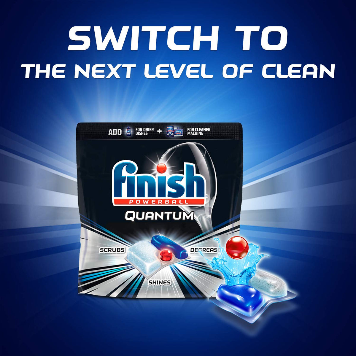 Finish Gelpacs Dishwasher Detergent, Orange Scent, 32 Count