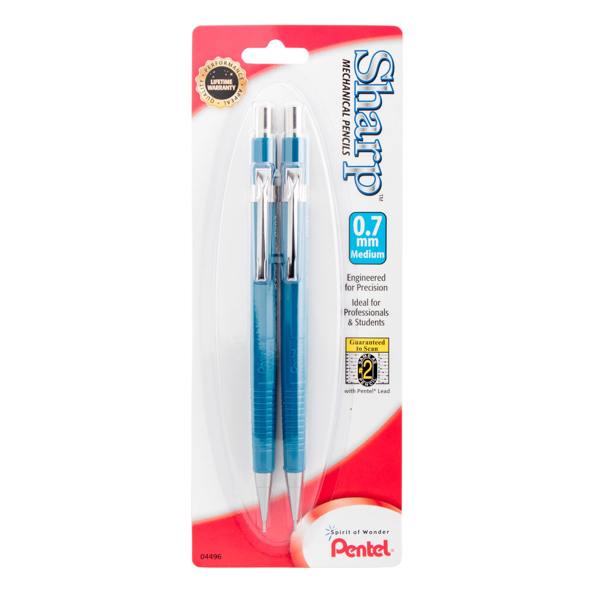 Pentel® Automatic Sharp™ Mechanical Pencils, 0.7 mm, Blue, Pack Of 2