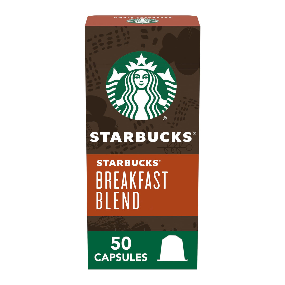 Starbucks by Nespresso Original Line Medium Roast Breakfast Blend Coffee, 50-count Espresso Pods