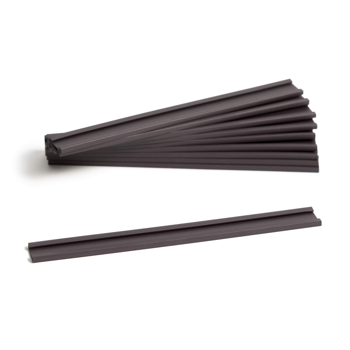 U Brands Magnetic Card Holders, 6" X .5", Black, 10 Pack