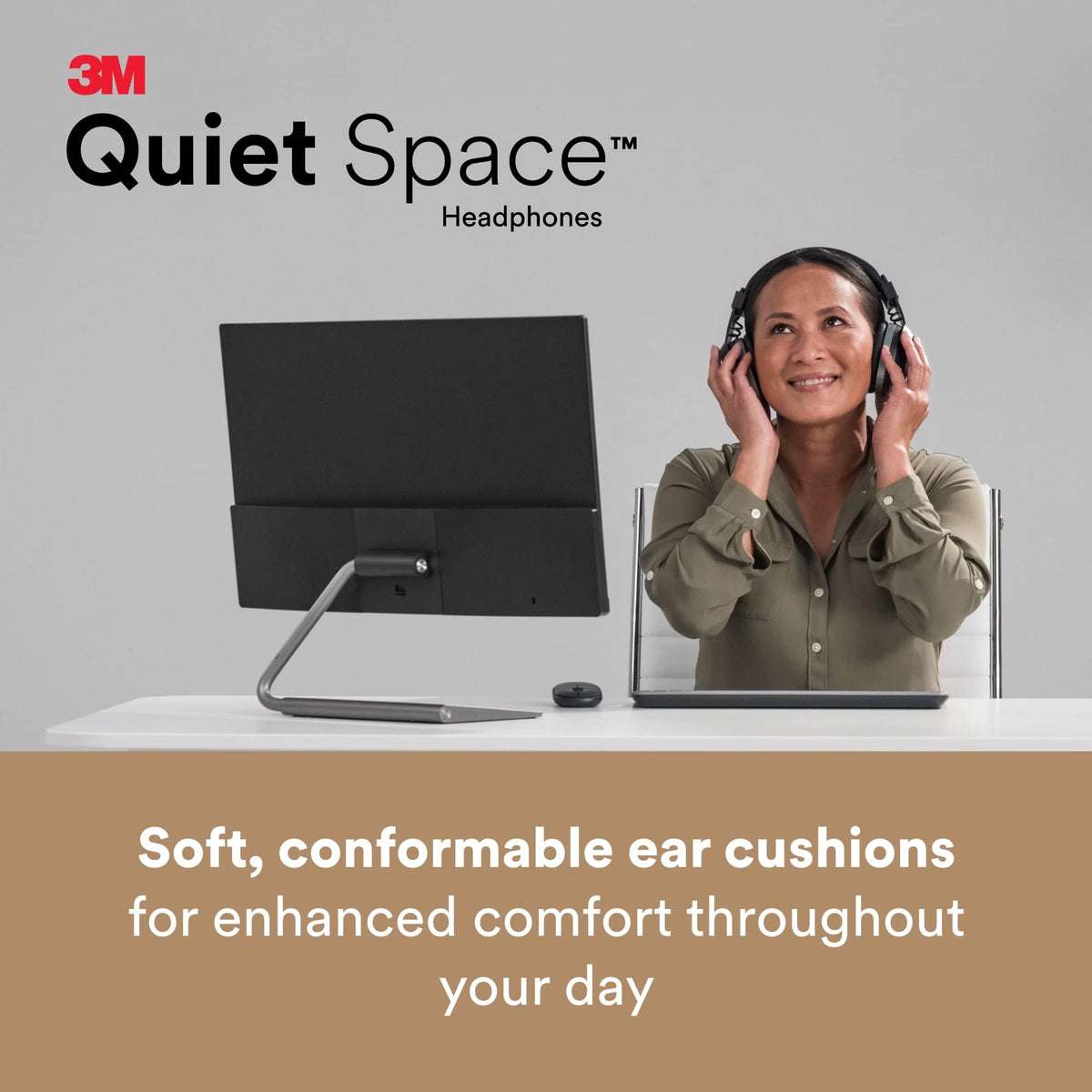 3m QUIETSPSIOC Quiet Space Headphones, Black