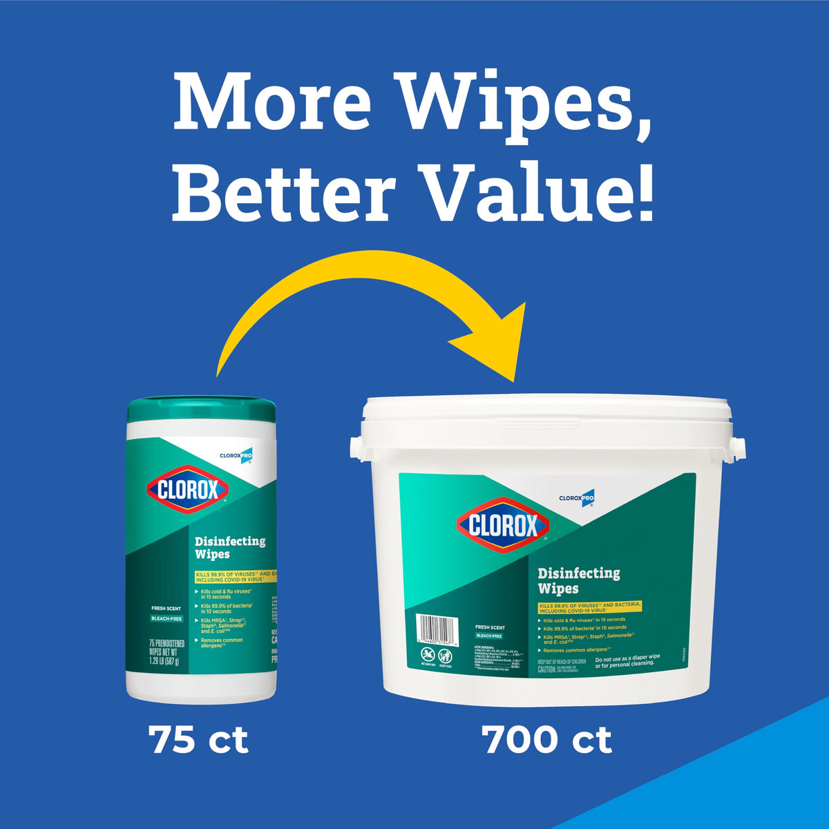 CloroxPro Clorox Disinfecting Wipes, Fresh Scent, 75 Count (Package May Vary)